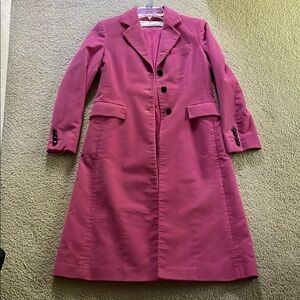 Charles Nolan New York Long Dress Coat Pink with Classic Lapel